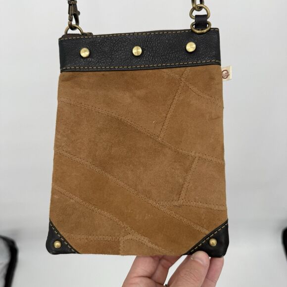 Vaan & Co Brown Leather Crossbody Thin Bag Travel Classic - Picture 4 of 9